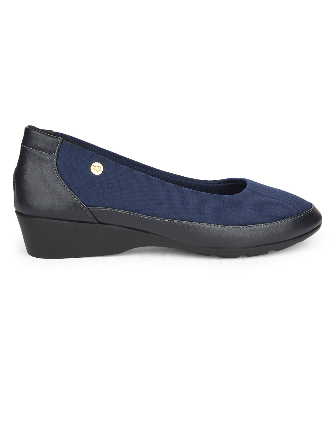 Bata Women Blue Wedge Heel Ballerina - Blue - View 2