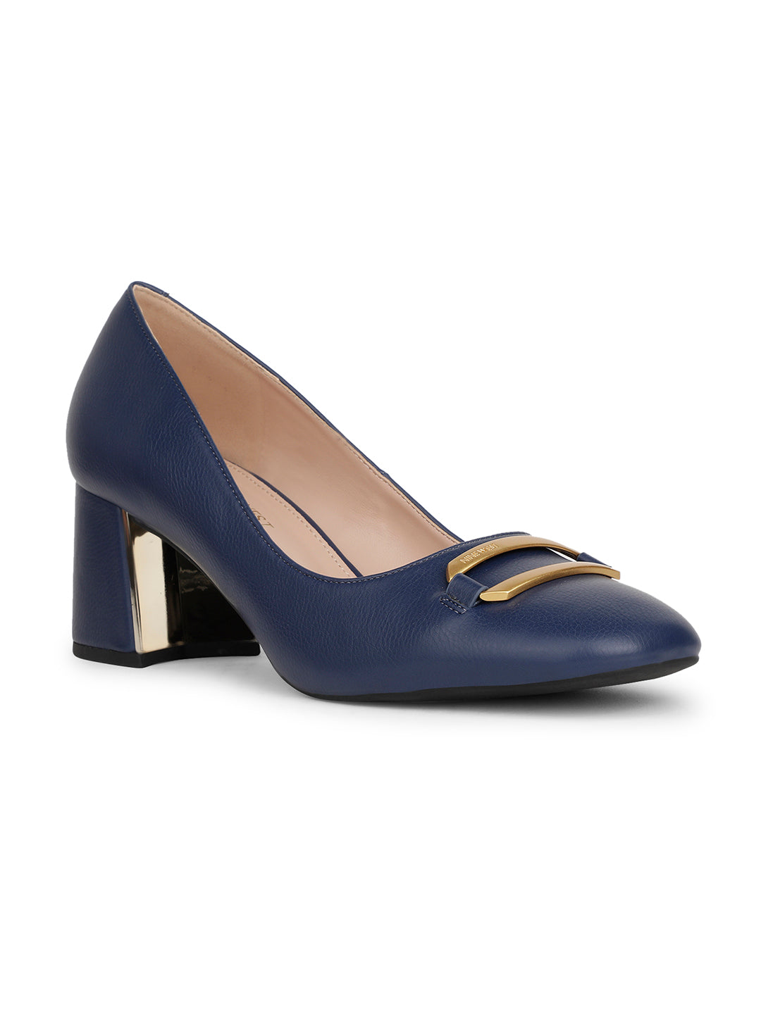 Nine West Women Pointed-Toe Block Heel Pump - Navy Blue - View 1