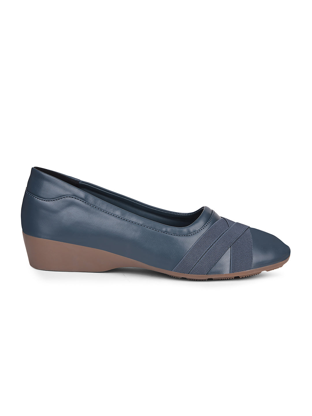 Bata Women Turquoise Blue Wedge Heel Slip-on Loafers - Turquoise Blue - View 2