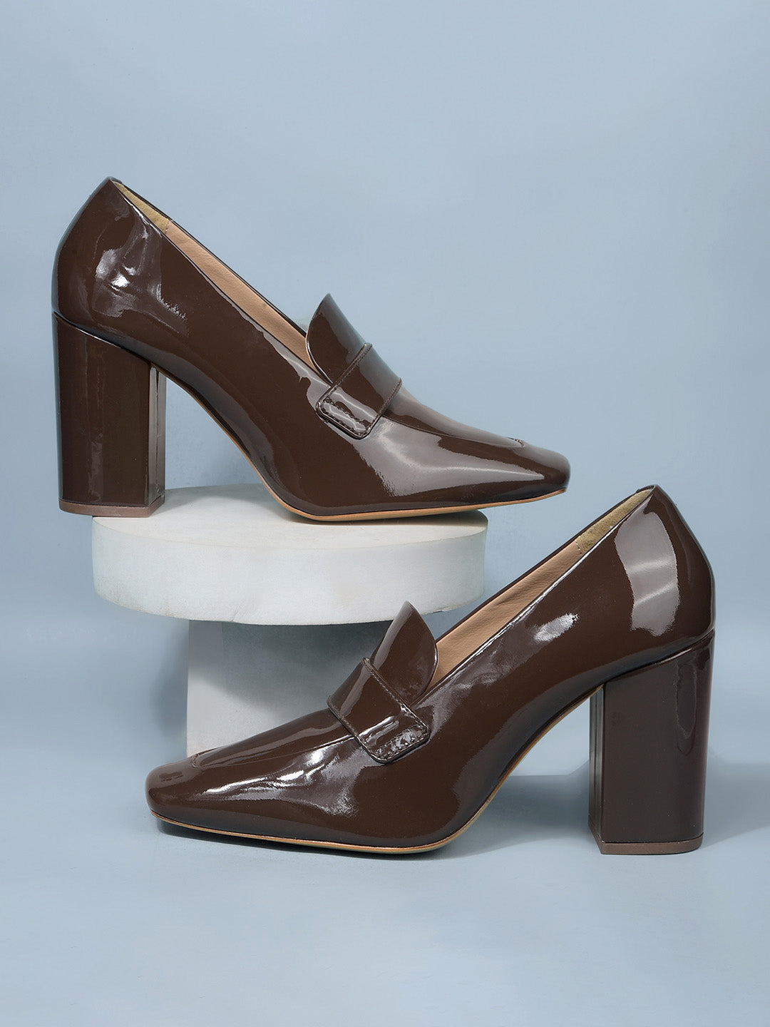 Nine West Women Casual Block Heel Pump - Brown - View 6