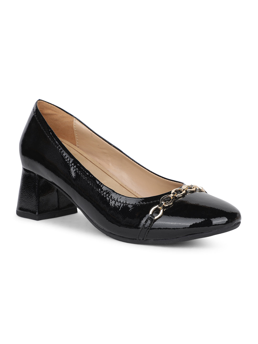 Hush Puppies Women Black Block Heel Ballerina - Black - View 1