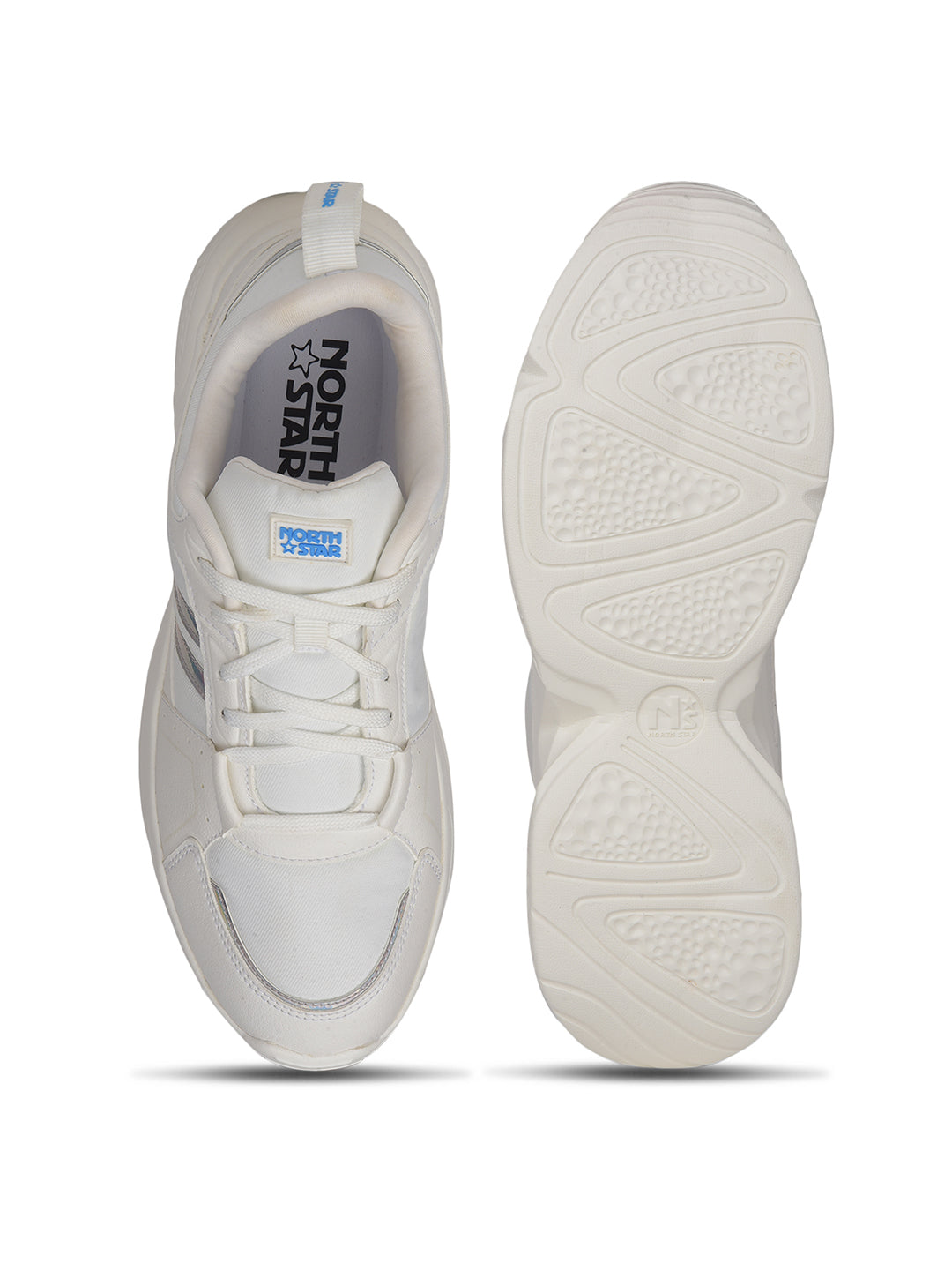 North Star Women White Casual Lace-up Sneakers - White - View 4