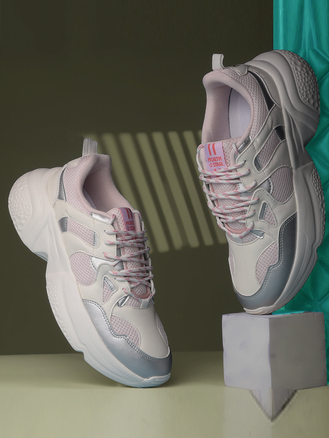 North Star Women Pink Casual Lace-up Sneakers - Pink - View 6