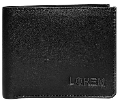 Black Designer Bi-Fold Faux Leather 2 ATM Card Slots Wallet For Men - HalfPe