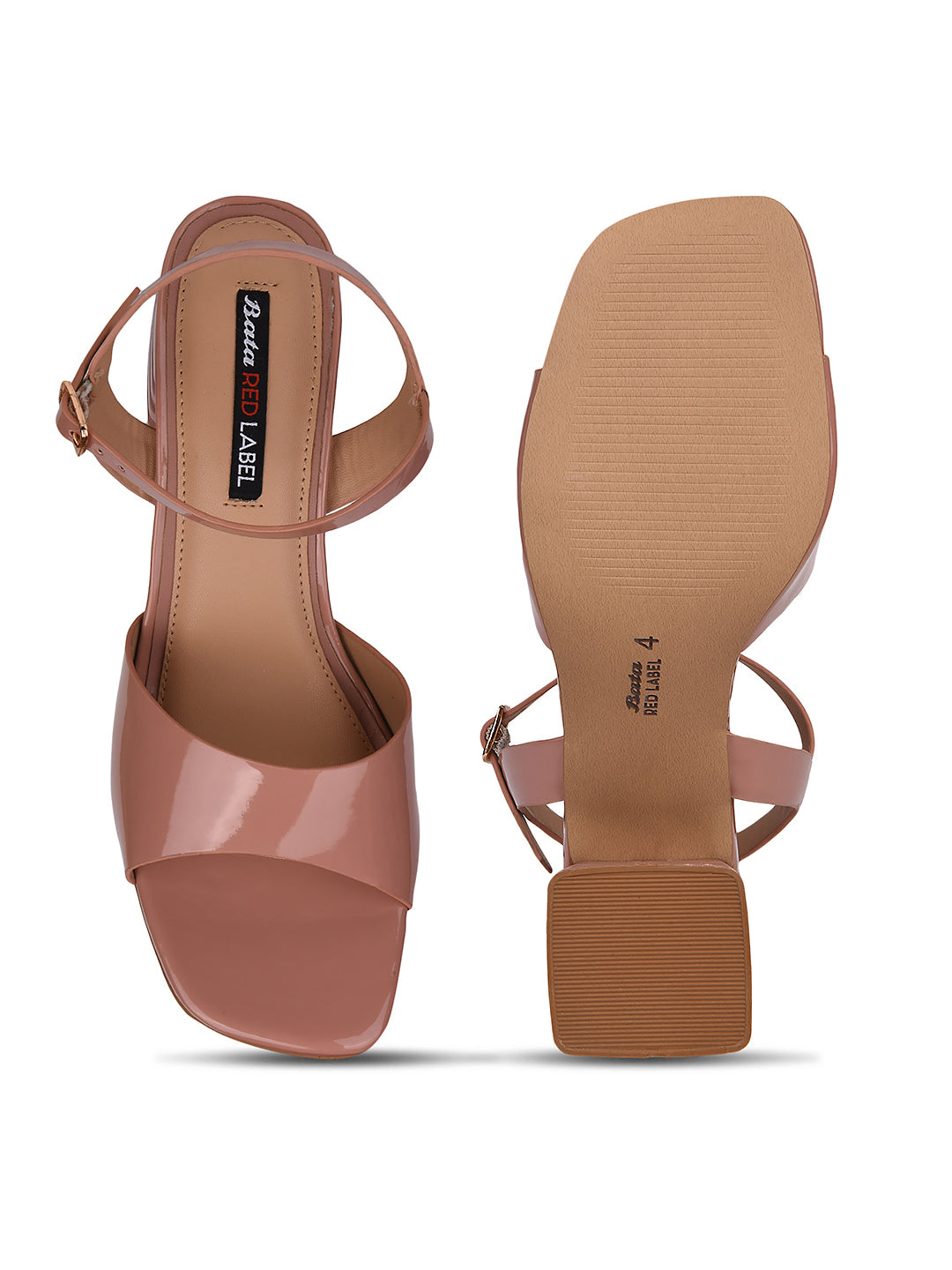 Bata Women Nude Ankle Strap Block Heel Sandal - Nude - View 4