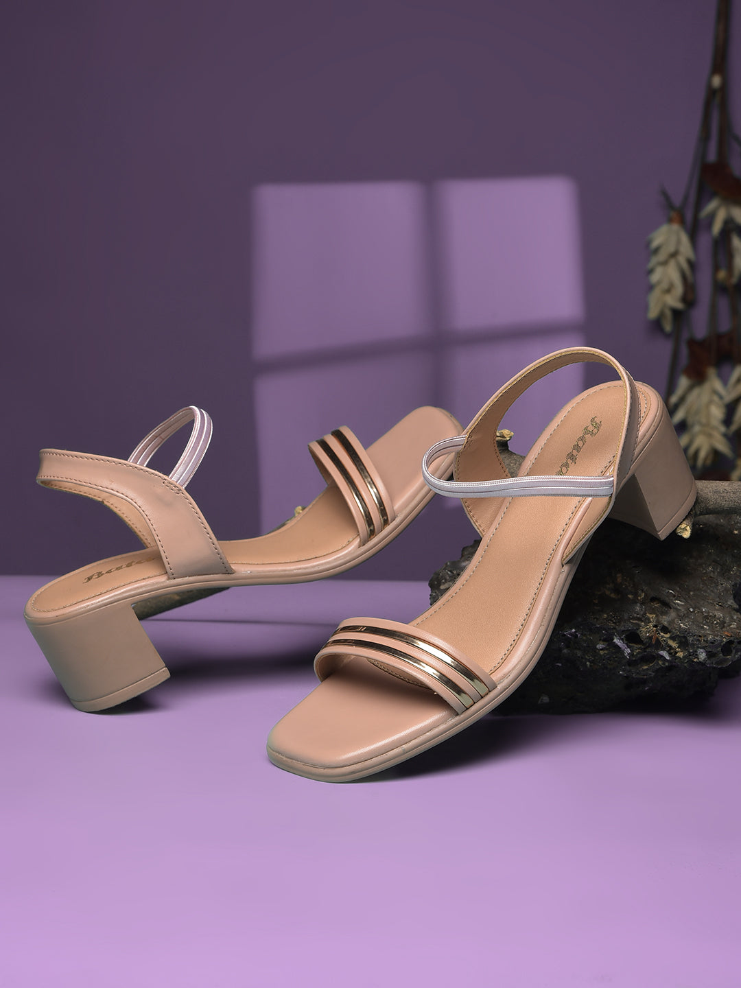 Bata Women Nude BackStrap Block Heel Sandal - Nude - View 6