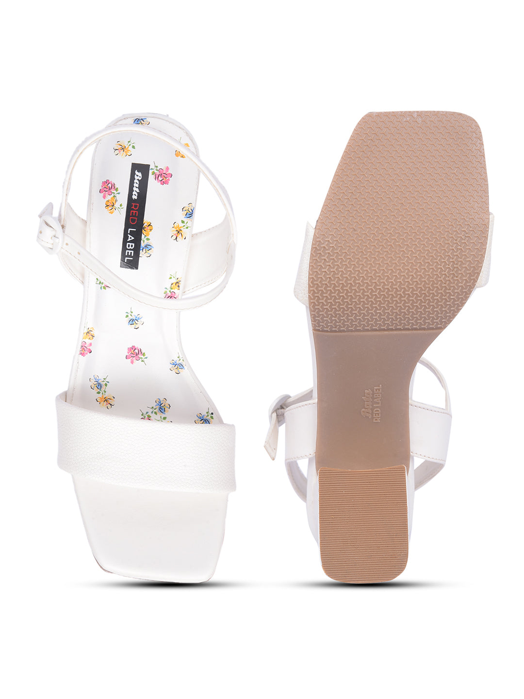 Bata Women White Ankle Strap Block Heel Sandal - White - View 4