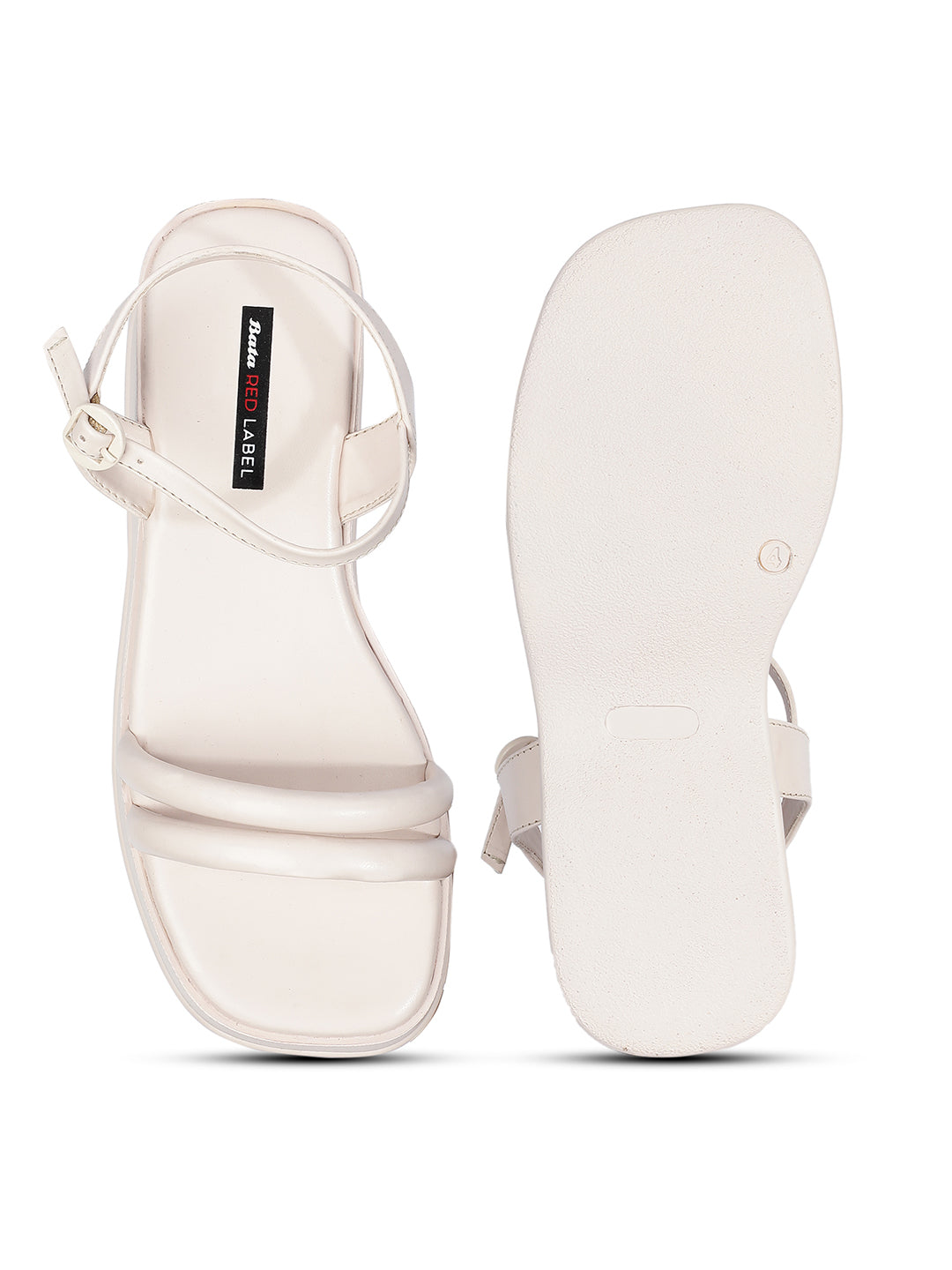 Bata Women Off White Ankle Strap Wedge Heel Sandal - Off White - View 4