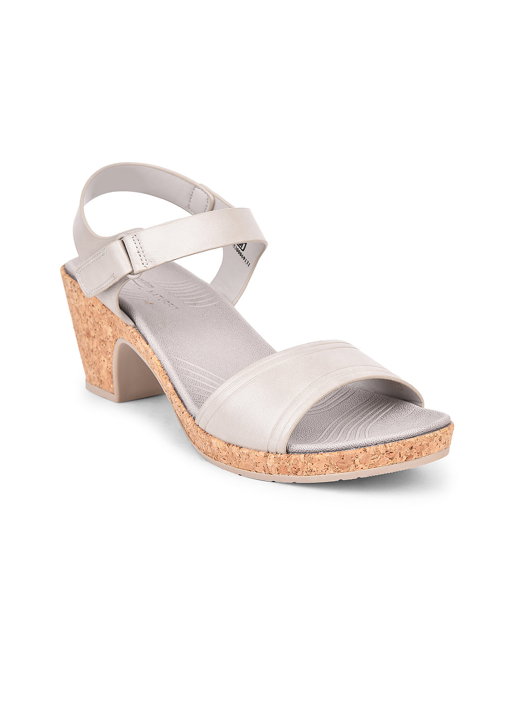 Bata Comfit Women Grey Velcro Strap Block Heel Sandal - Grey - View 1