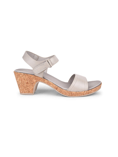 Bata Comfit Women Grey Velcro Strap Block Heel Sandal - Grey - View 2
