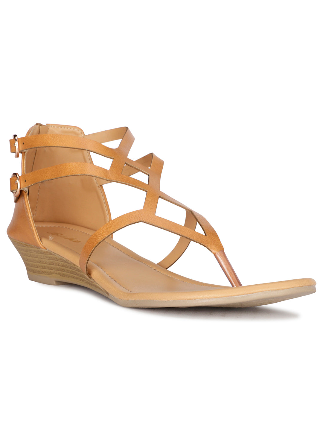 Bata Women Tan Gladiator-Style Wedge Heel Sandal - Tan - View 1