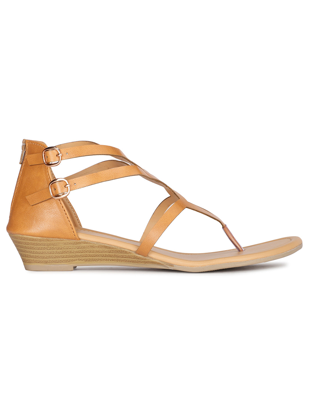 Bata Women Tan Gladiator-Style Wedge Heel Sandal - Tan - View 2