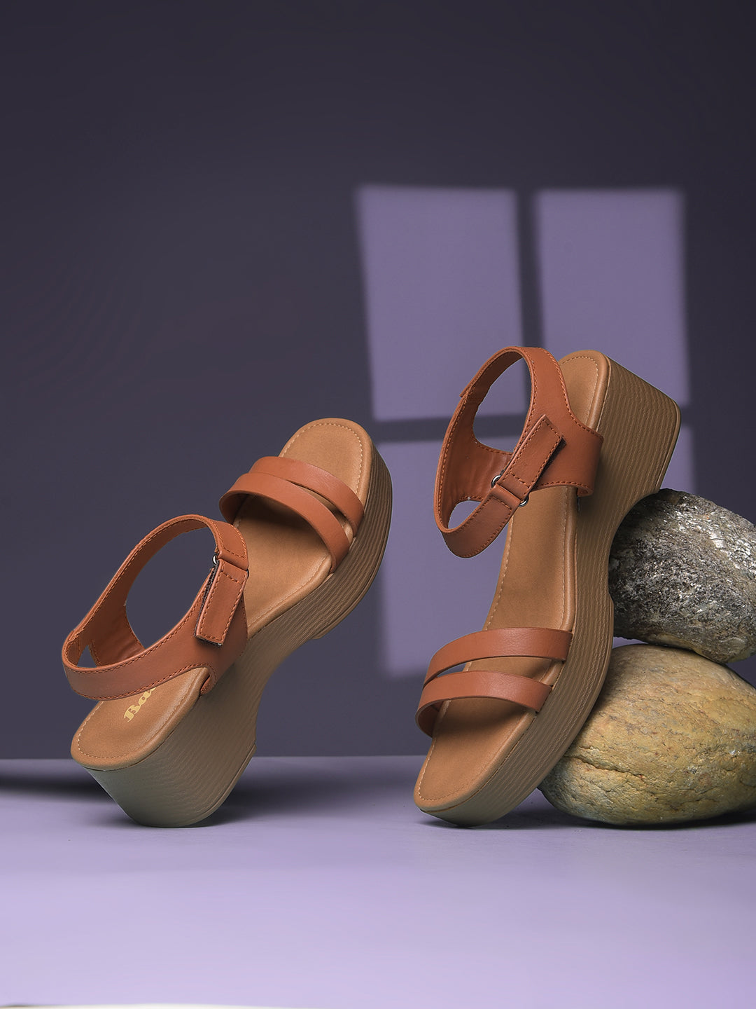Bata Women Tan Ankle Strap Wedge Heel Sandal - Tan - View 6