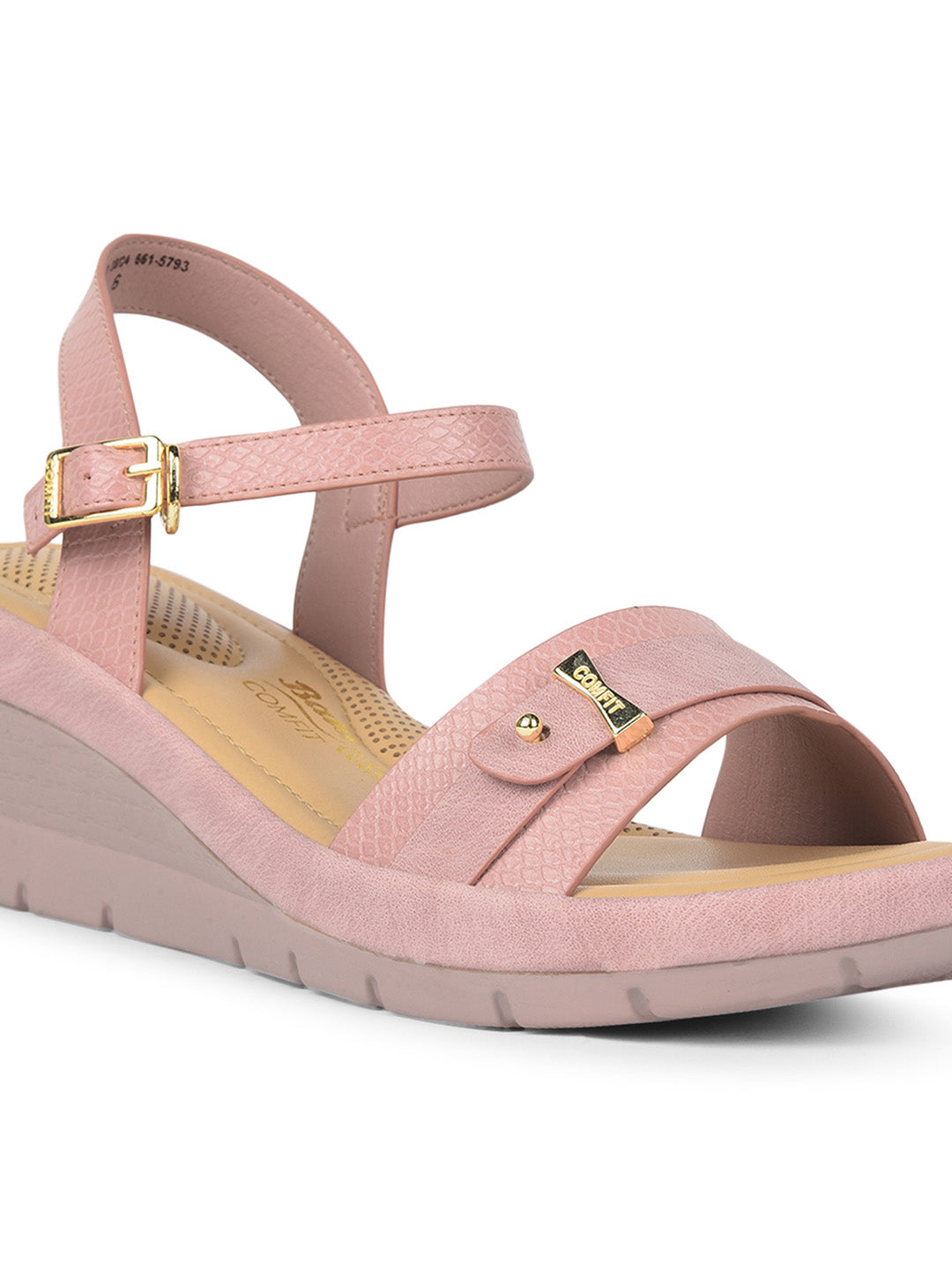 Bata Comfit Women Pink Ankle Strap Wedge Heel Sandal - Pink - View 5