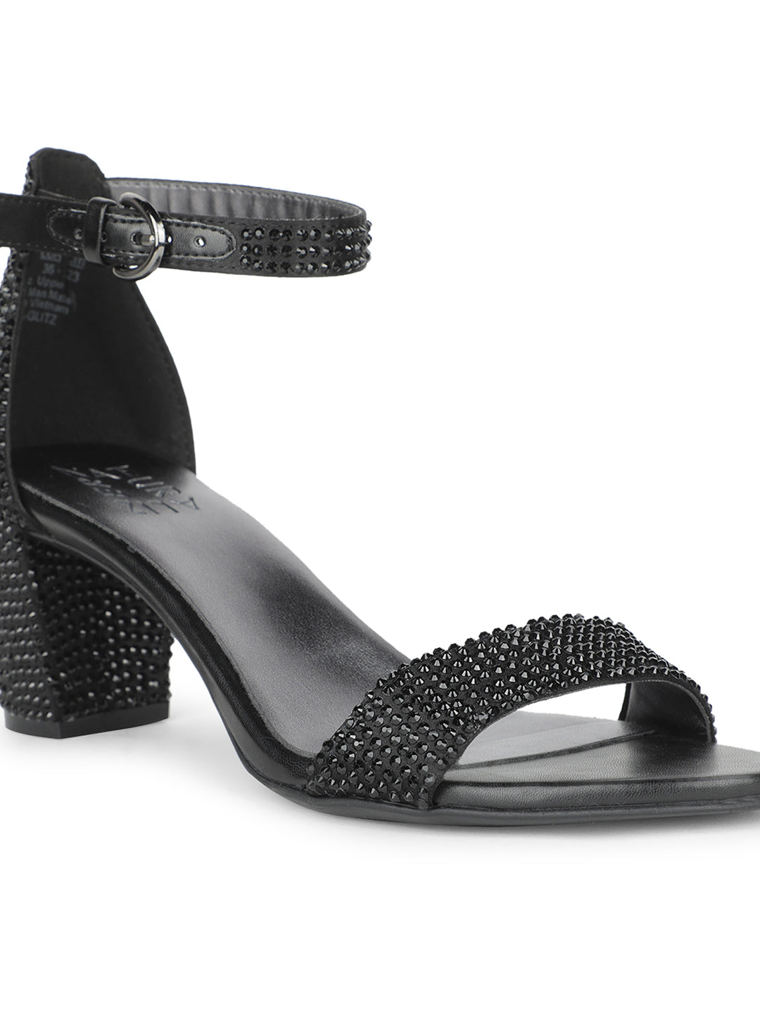 Naturalizer Women Black Ankle Strap Block Heel Sandal - Black - View 5