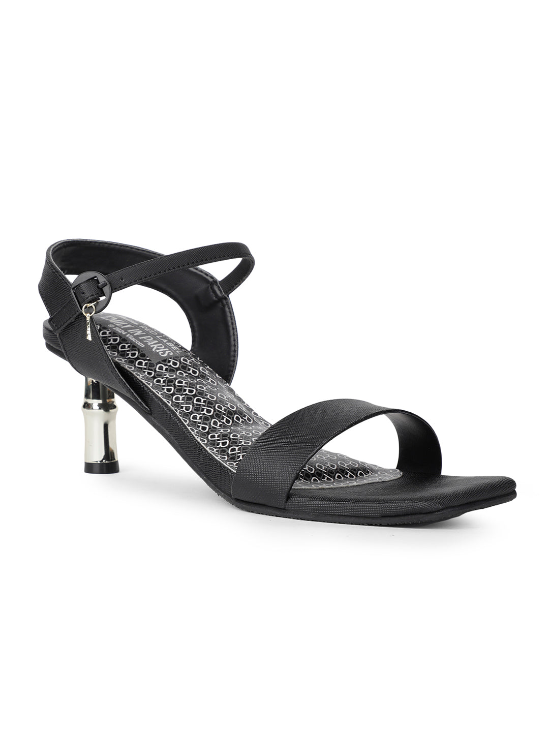 Bata Women Black Ankle Strap Stiletto Heels Sandal - Black - View 1
