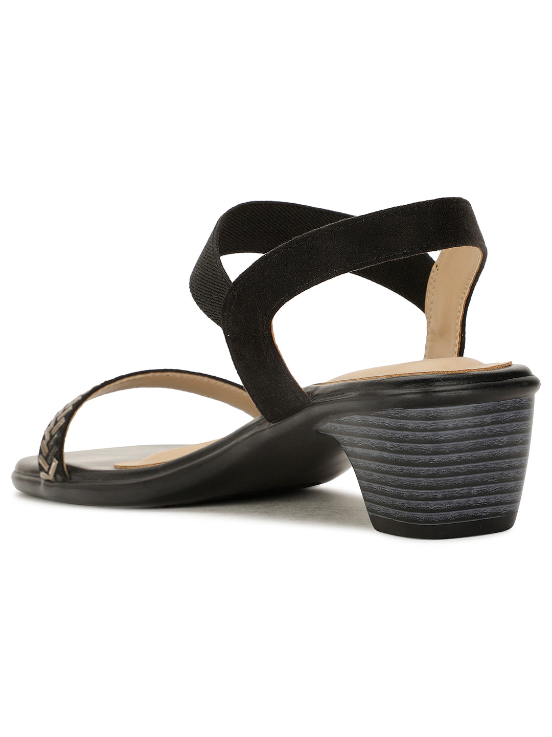 Bata Women Black BackStrap Block Heel Sandal - Black - View 3