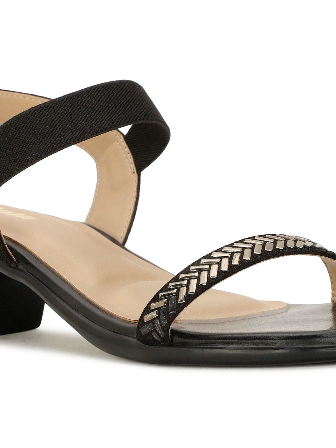 Bata Women Black BackStrap Block Heel Sandal - Black - View 5