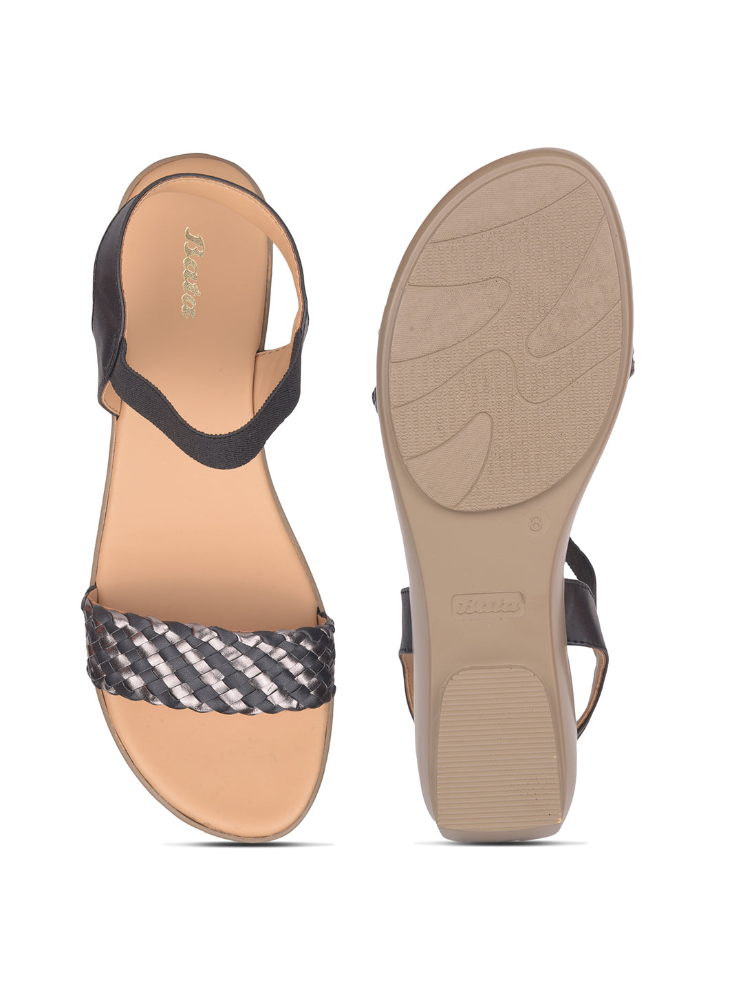 Bata Women Black Ankle Strap Wedge Heel Sandal - Black - View 4