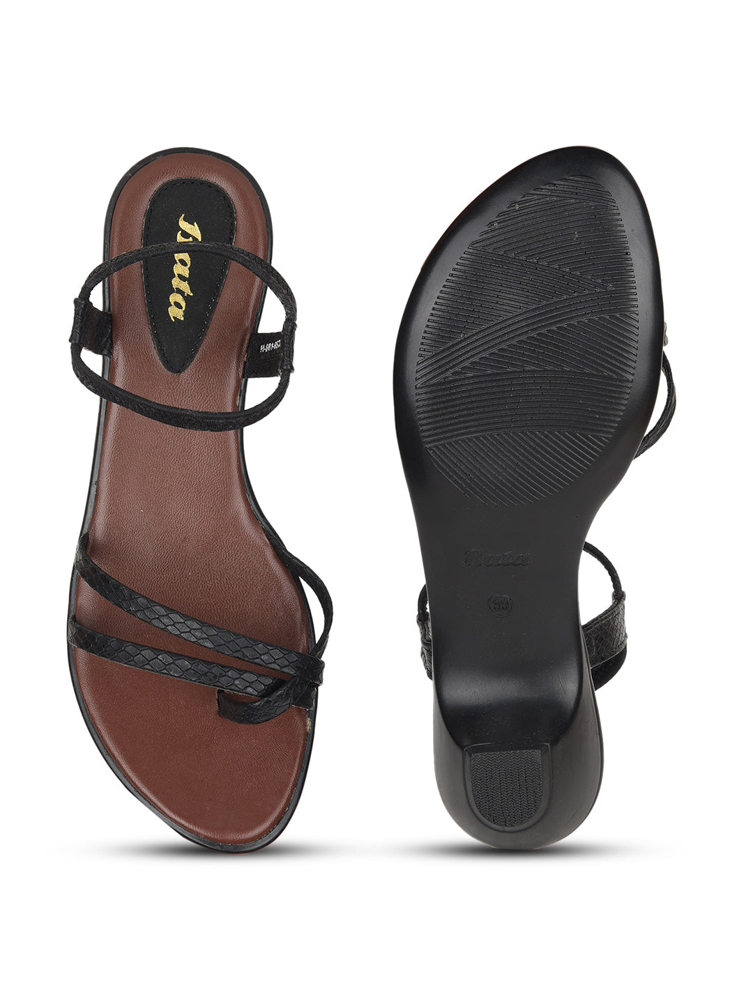 Bata Women Casual Block Heel Sandal - Black - View 4