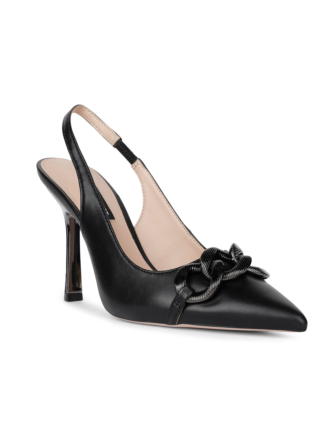 Nine West Women Pointed-Toe Stiletto Heel Slingback Sandal - Black - View 1