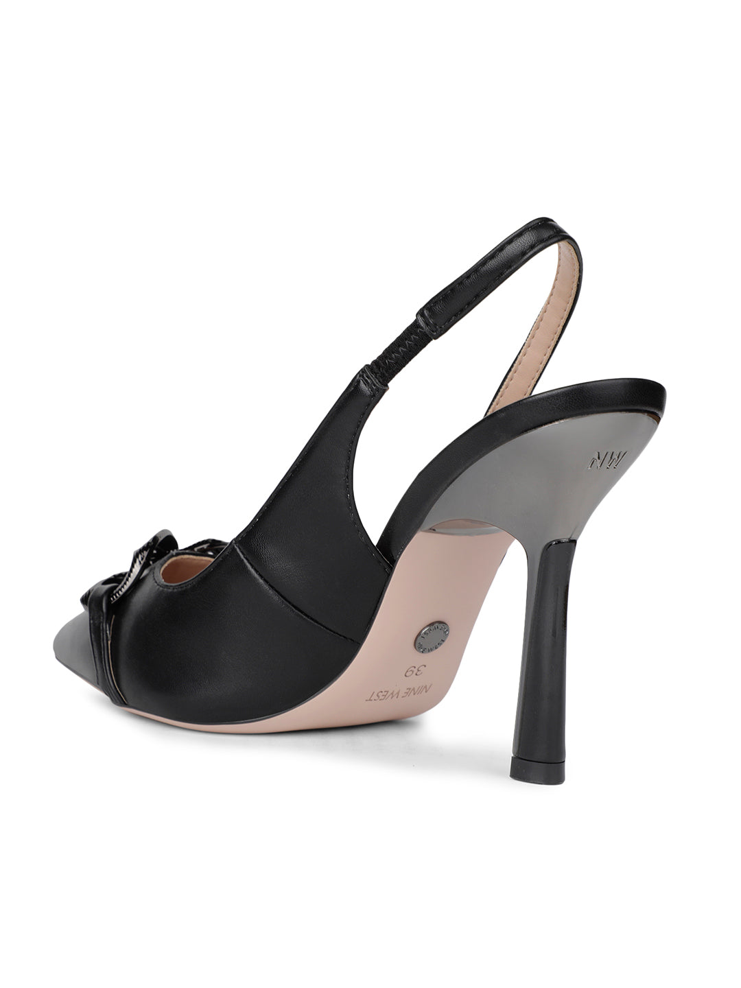 Nine West Women Pointed-Toe Stiletto Heel Slingback Sandal - Black - View 3