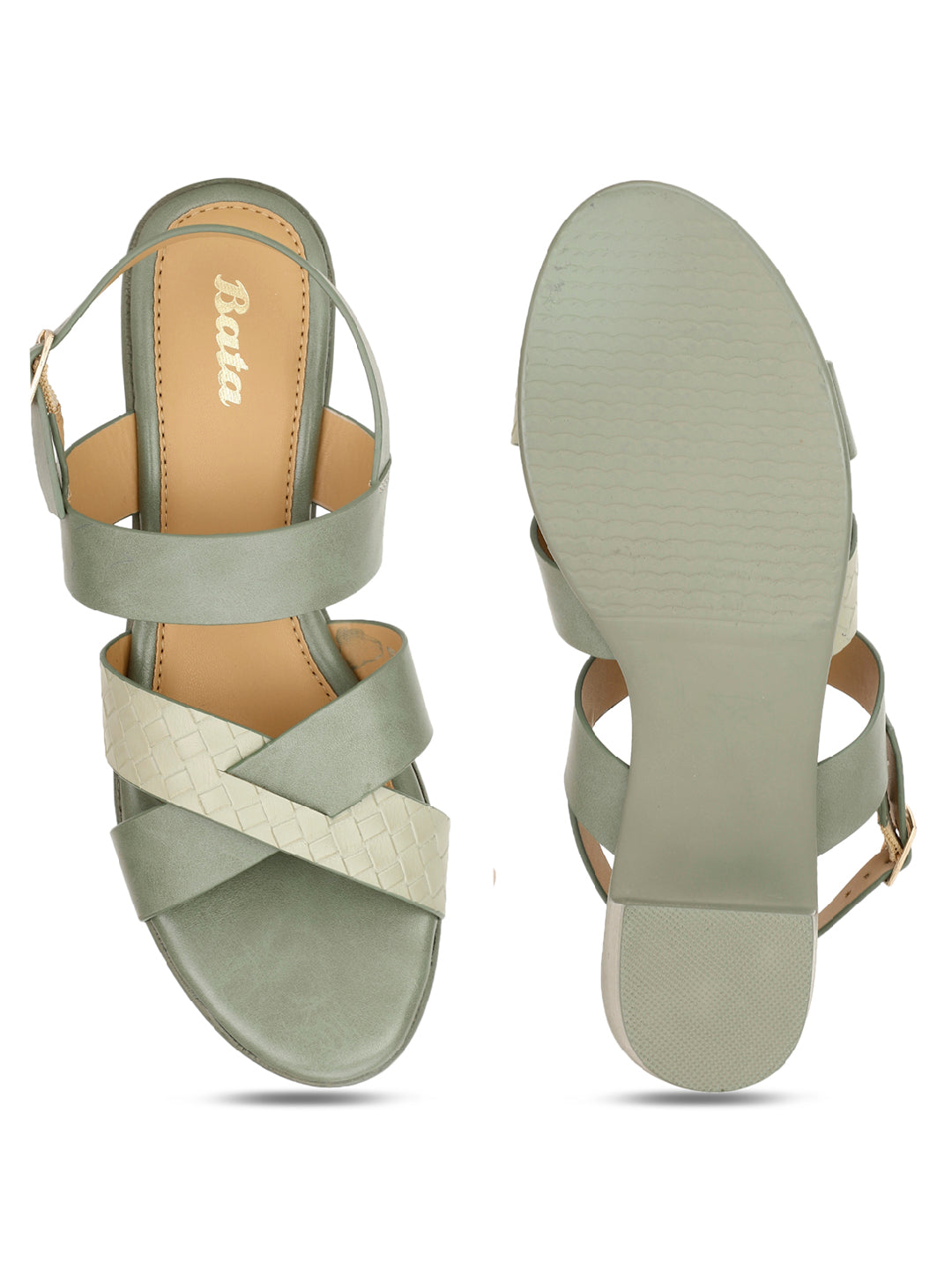 Bata Women Block Heel Slingback Sandal - Olive - View 4