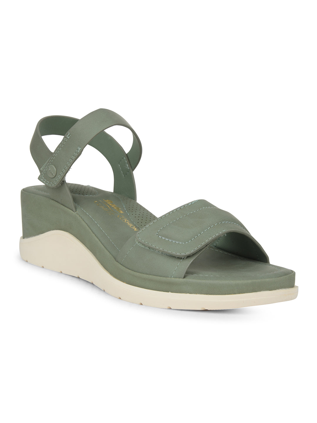 Bata Comfit Women Green Ankle Strap Wedge Heel Sandal - Green - View 1