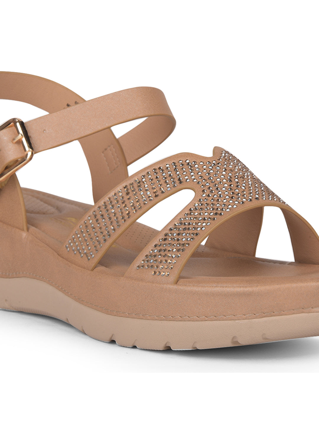 Bata Comfit Women Beige Ankle Strap Wedge Heel Sandal - Beige - View 5