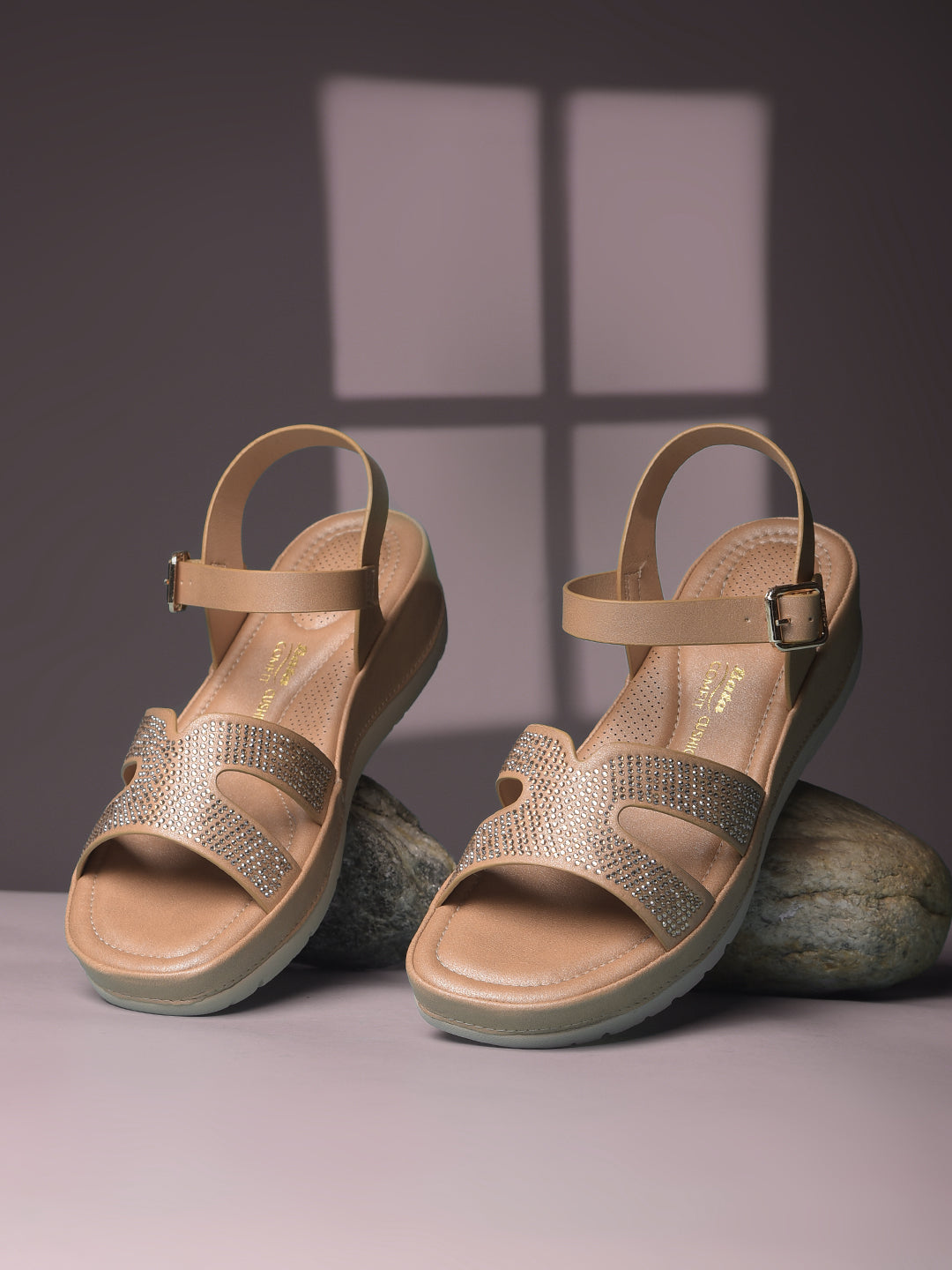 Bata Comfit Women Beige Ankle Strap Wedge Heel Sandal - Beige - View 6