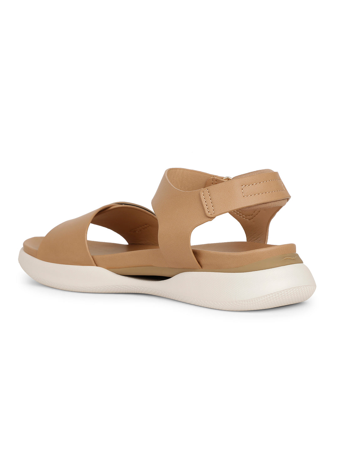 Bata Comfit Women Beige Velcro Strap Wedge Heel Sandal - Beige - View 3
