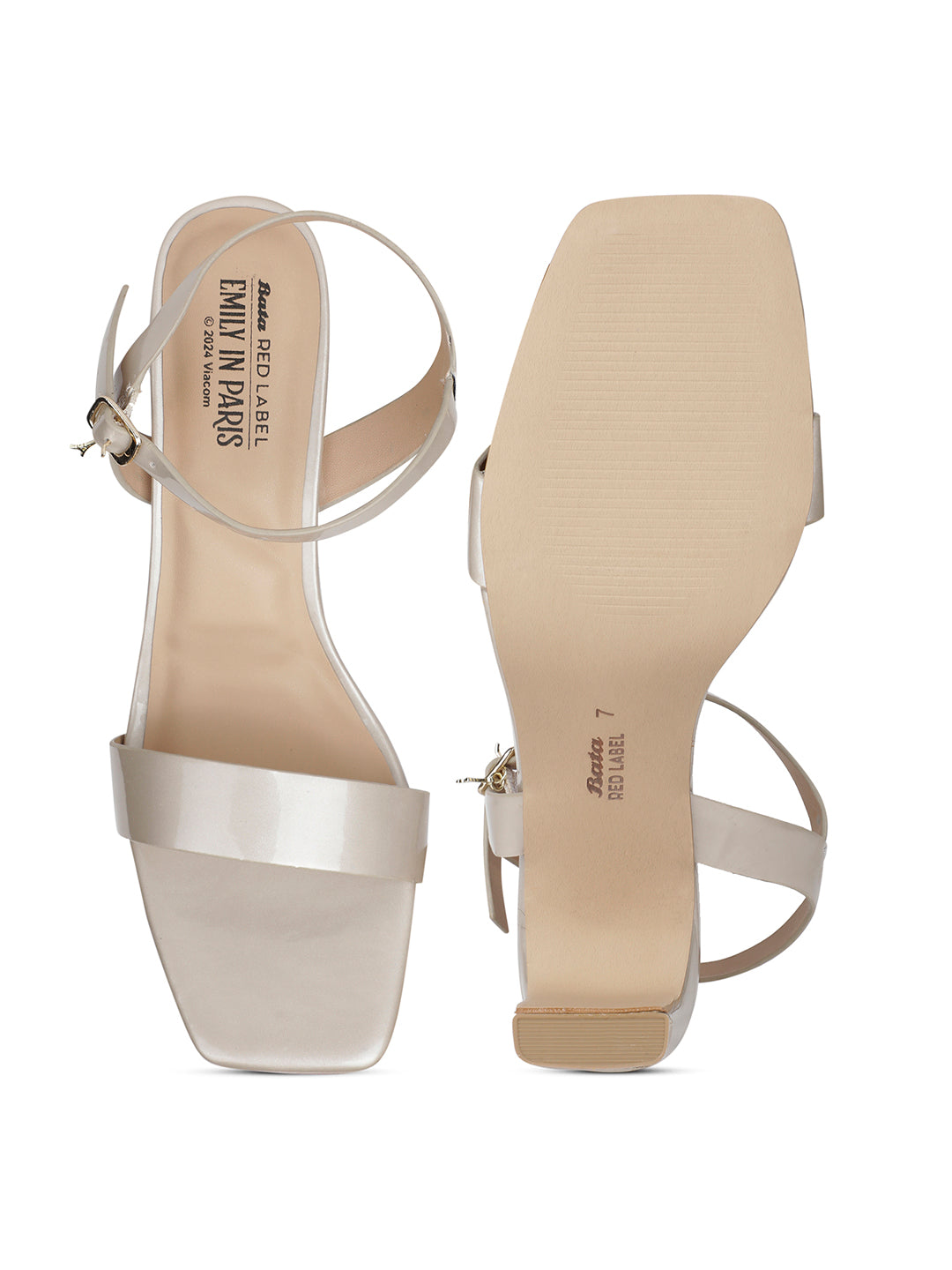 Bata Women Beige Ankle Strap Block Heel Sandal - Beige - View 4