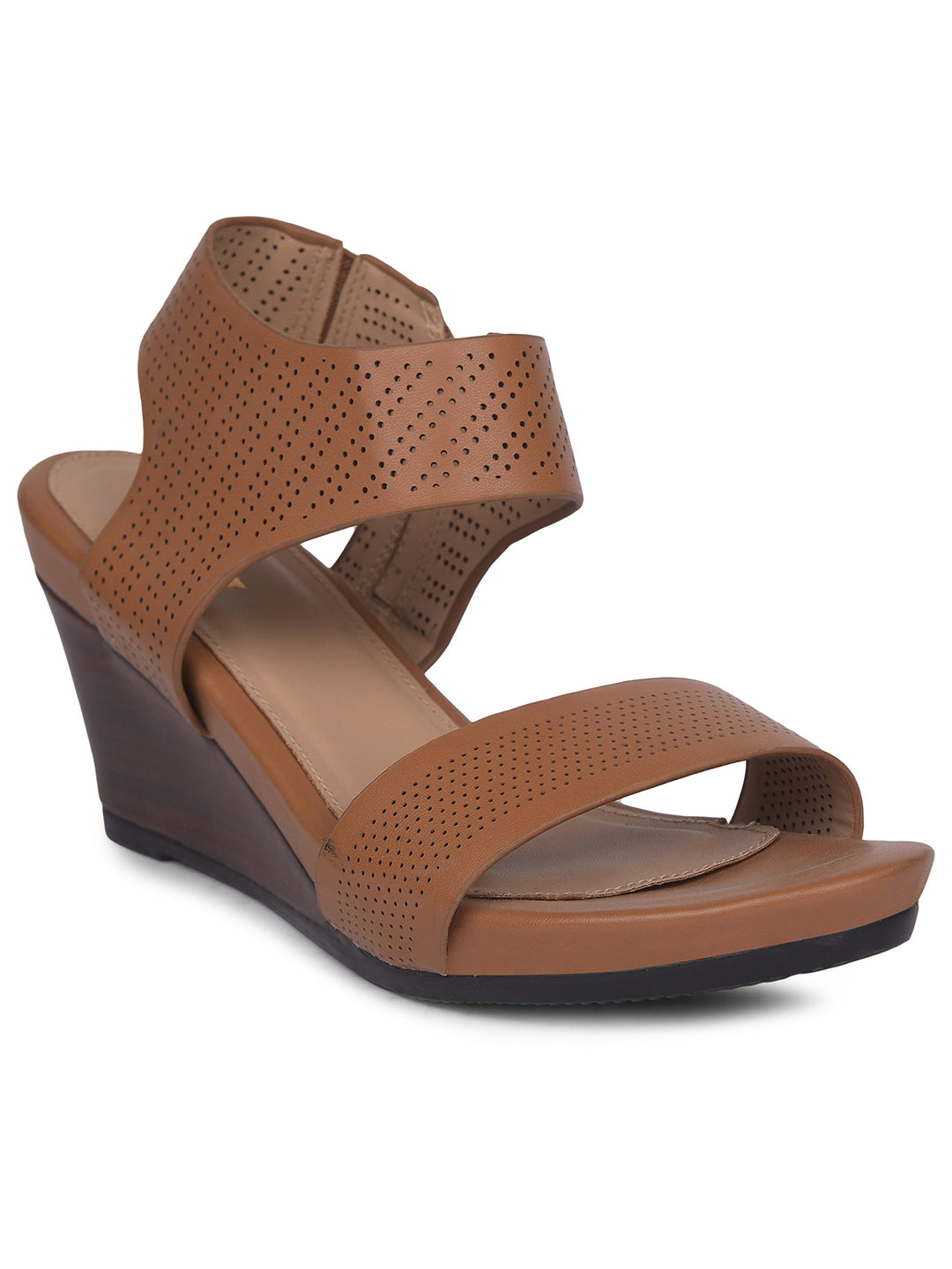 Bata Women Beige Ankle Strap Wedge Heel Sandal - Beige - View 1