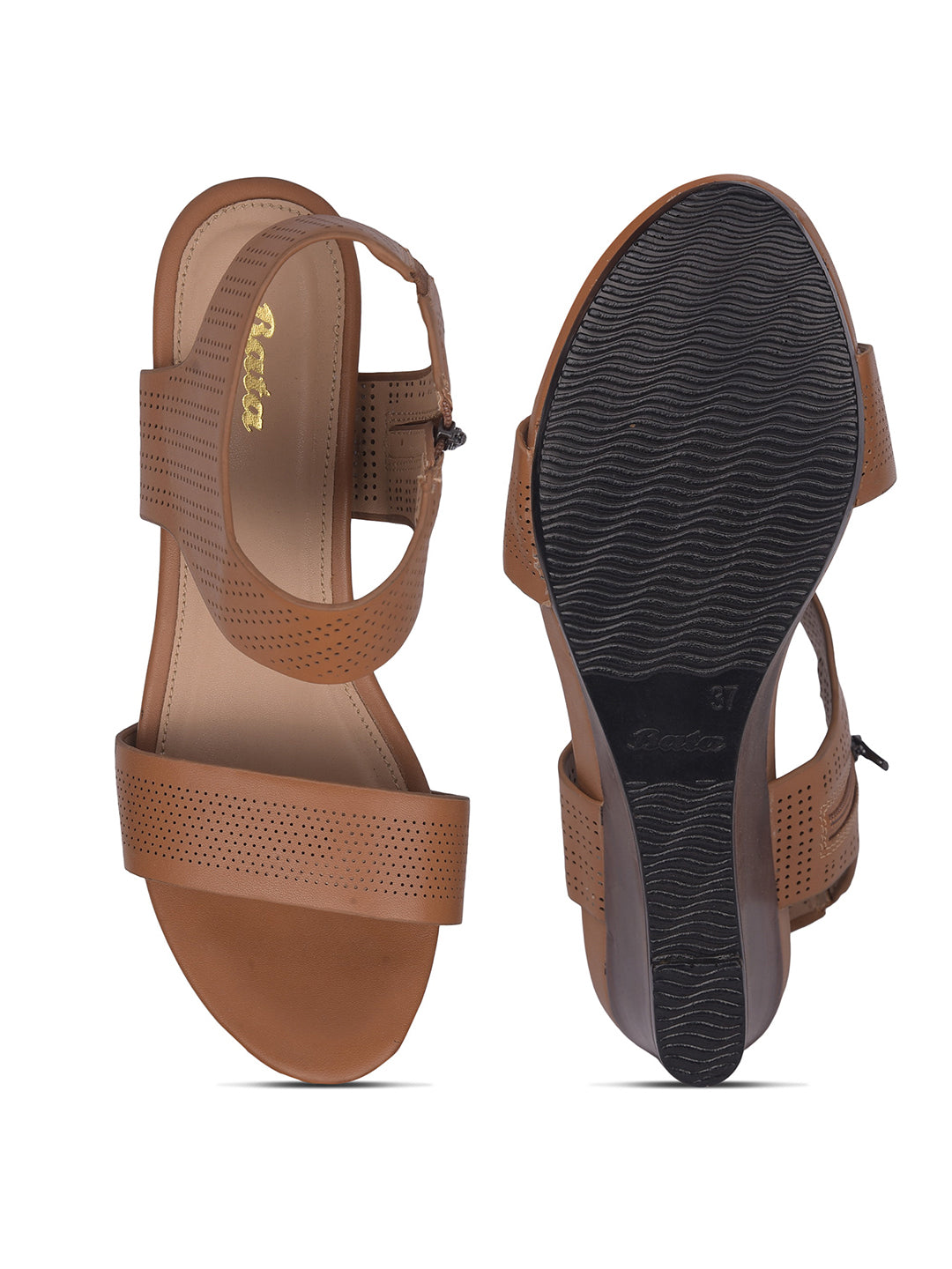 Bata Women Beige Ankle Strap Wedge Heel Sandal - Beige - View 4