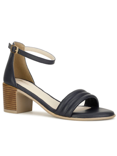 Bata Women's Navy Block Heel Ankle Loop Sandals - Navy