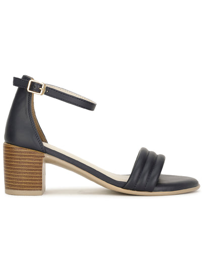 Bata Women's Navy Block Heel Ankle Loop Sandals - Navy