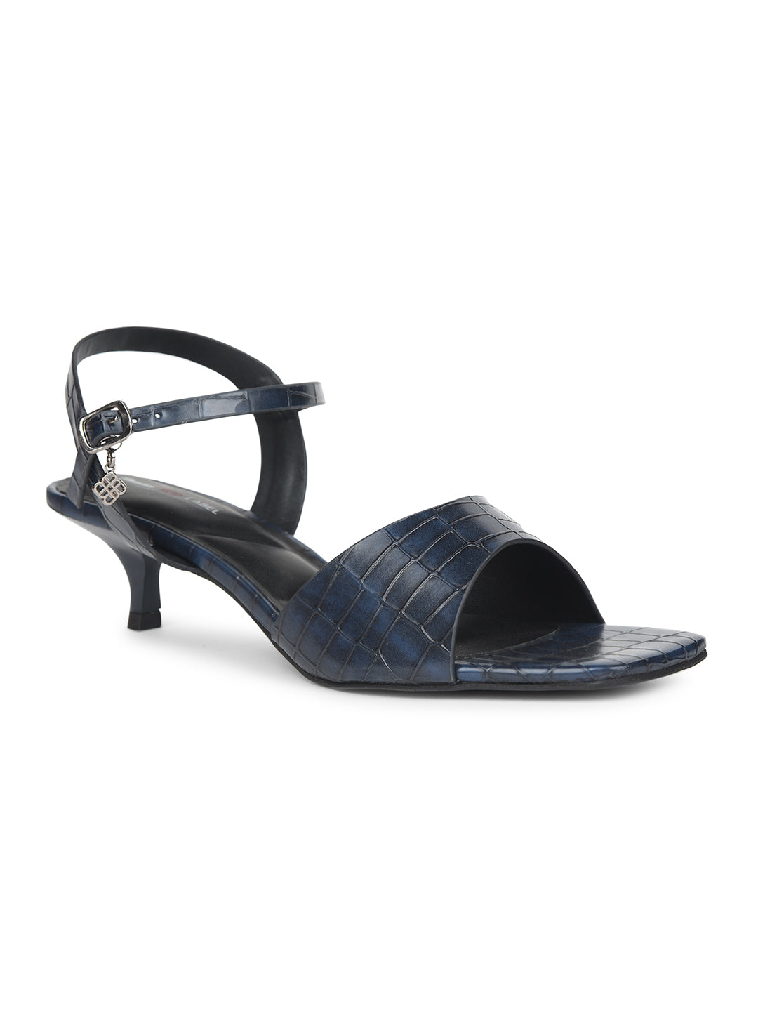 Bata Women Navy Blue Ankle Strap Kitten Heel Sandal - Navy Blue - View 1
