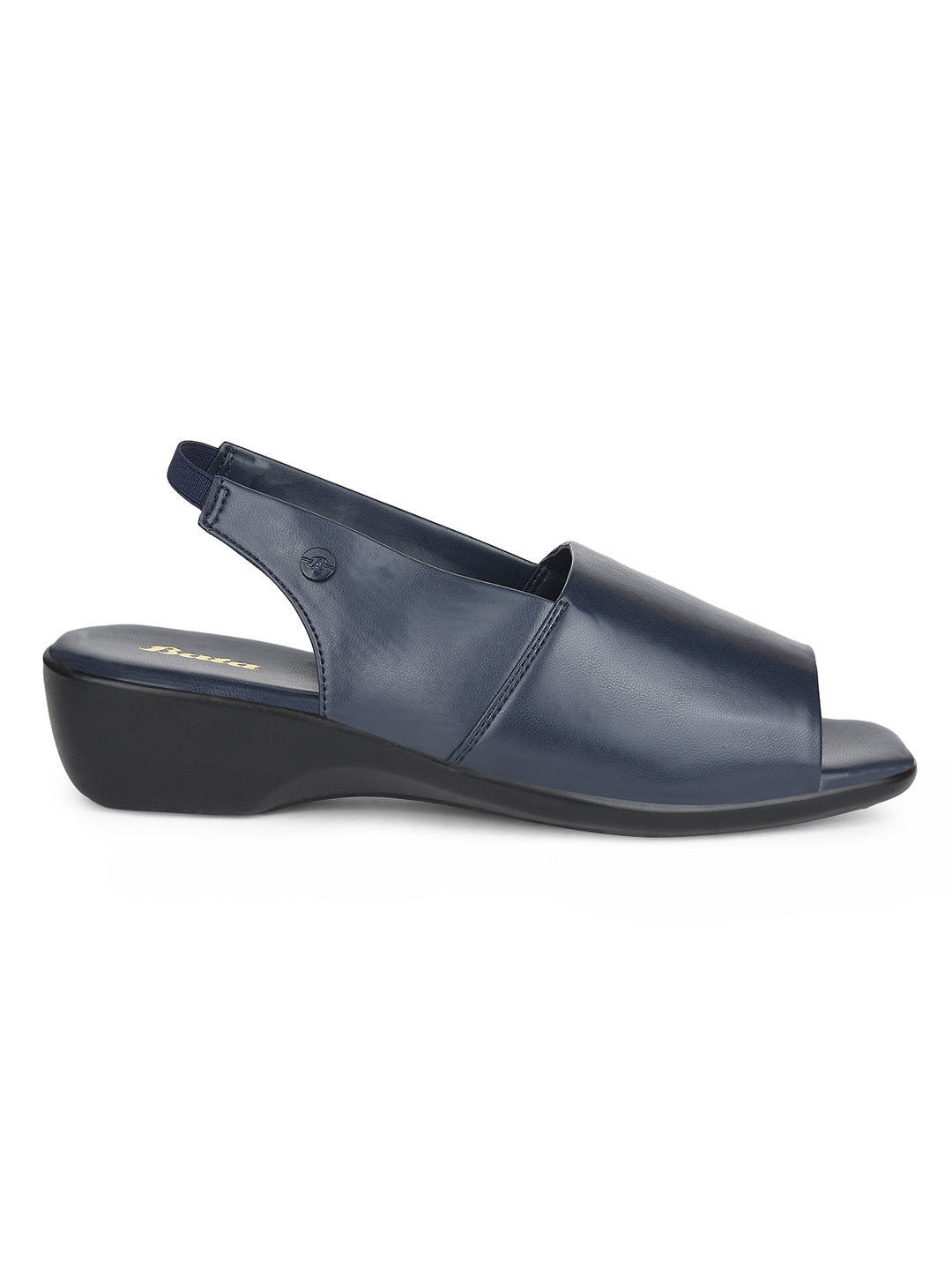 Bata Women Navy Blue BackStrap Wedge Heel Sandal - Navy Blue - View 2