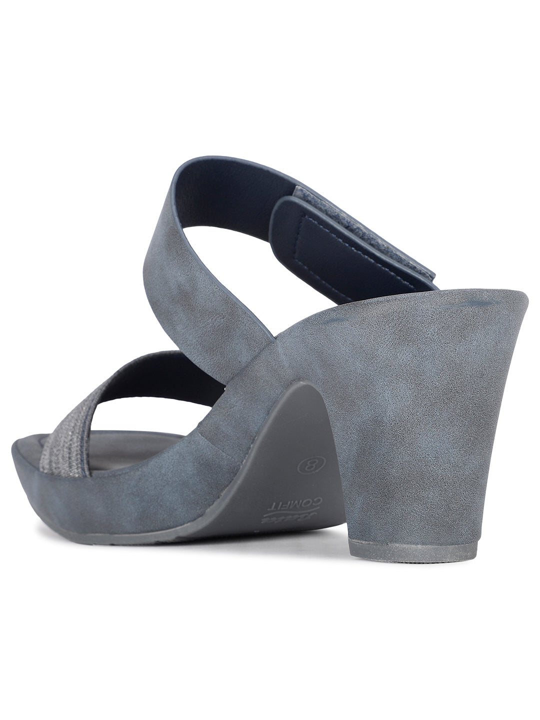 Bata Comfit Women Navy Blue Mule Block Heel Sandal - Navy Blue - View 3