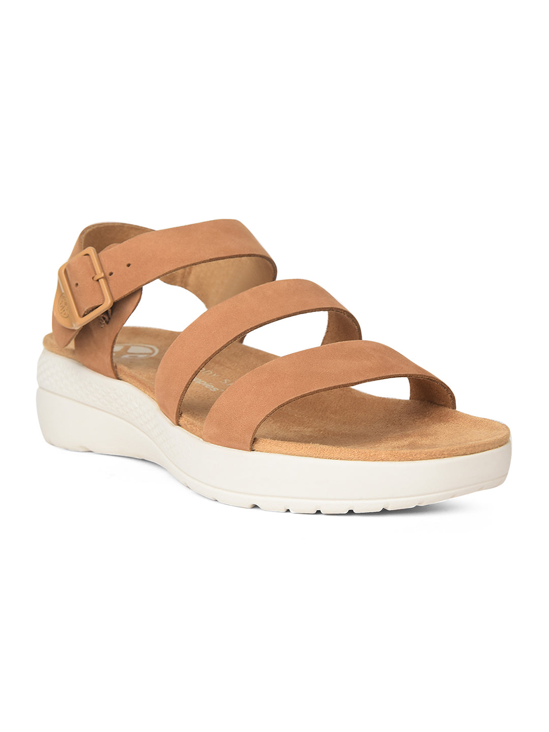 Hush Puppies Women Tan Wedge Heel Sandal With Buckle Closure - Tan - View 1
