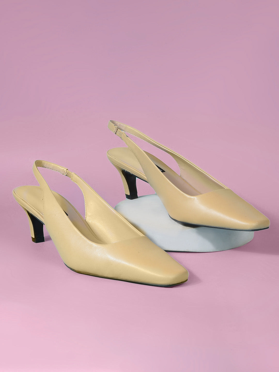Nine West Women Pointed-Toe Kitten Heel Sandal - Beige - View 6