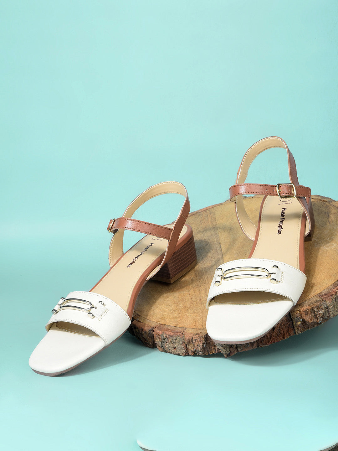 Hush Puppies Women Tan BackStrap Block Heel Sandal - Tan - View 6