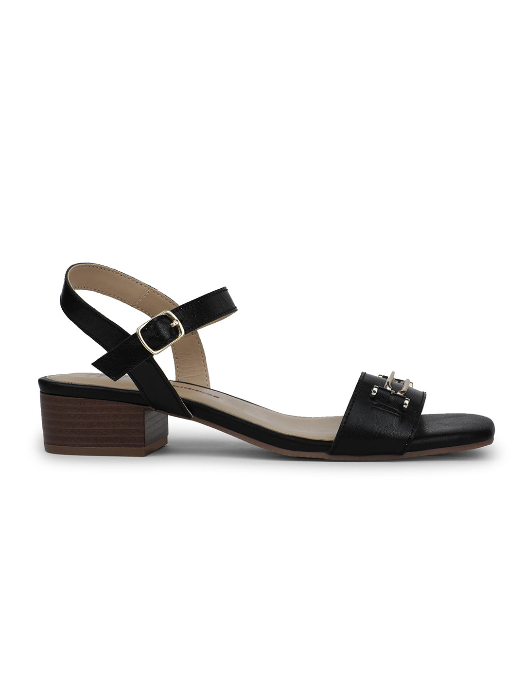 Hush Puppies Women Black BackStrap Block Heel Sandal - Black - View 2