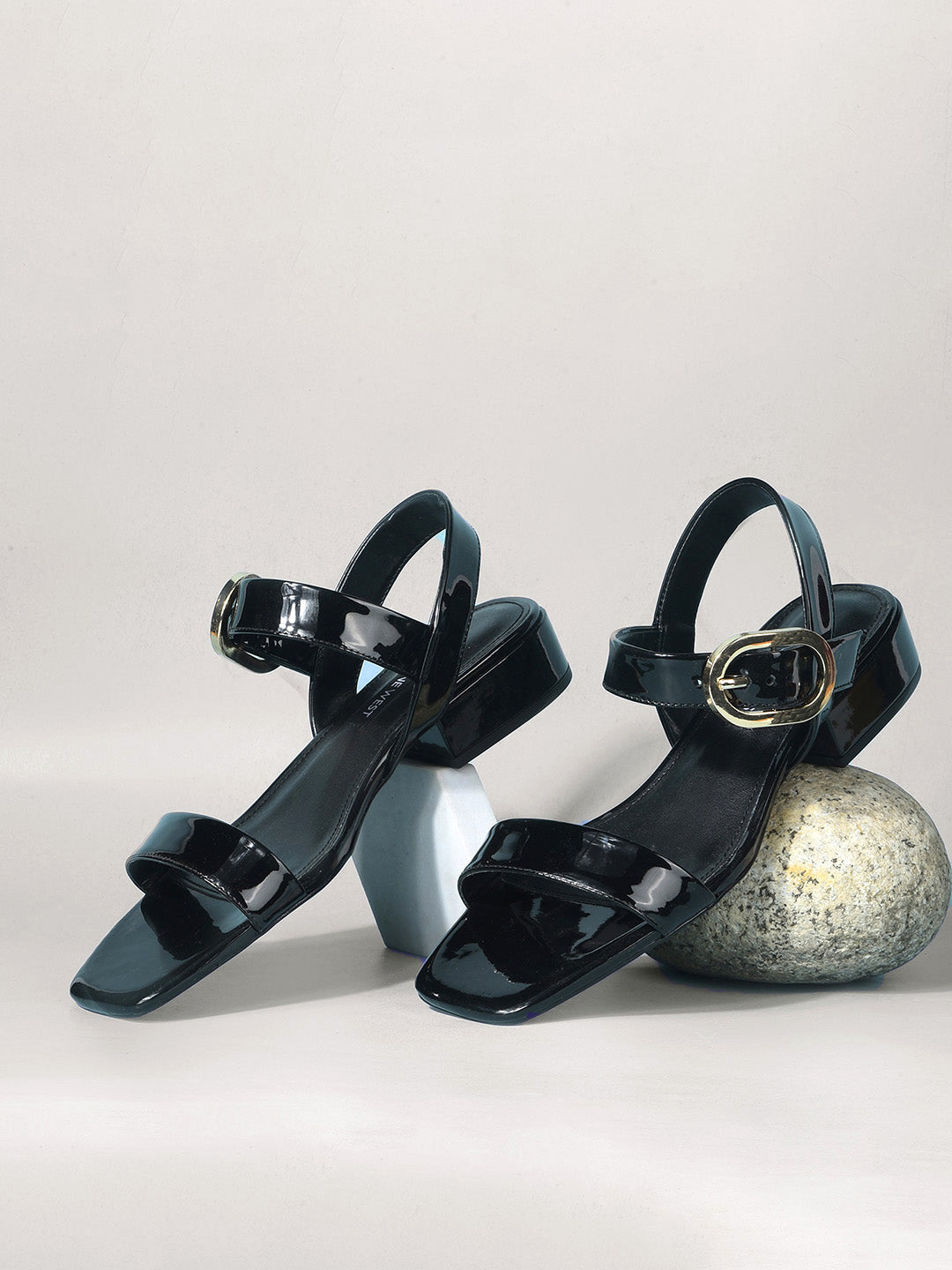 Nine West Women Ankle-Strap Block Heel Sandal - Black - View 6