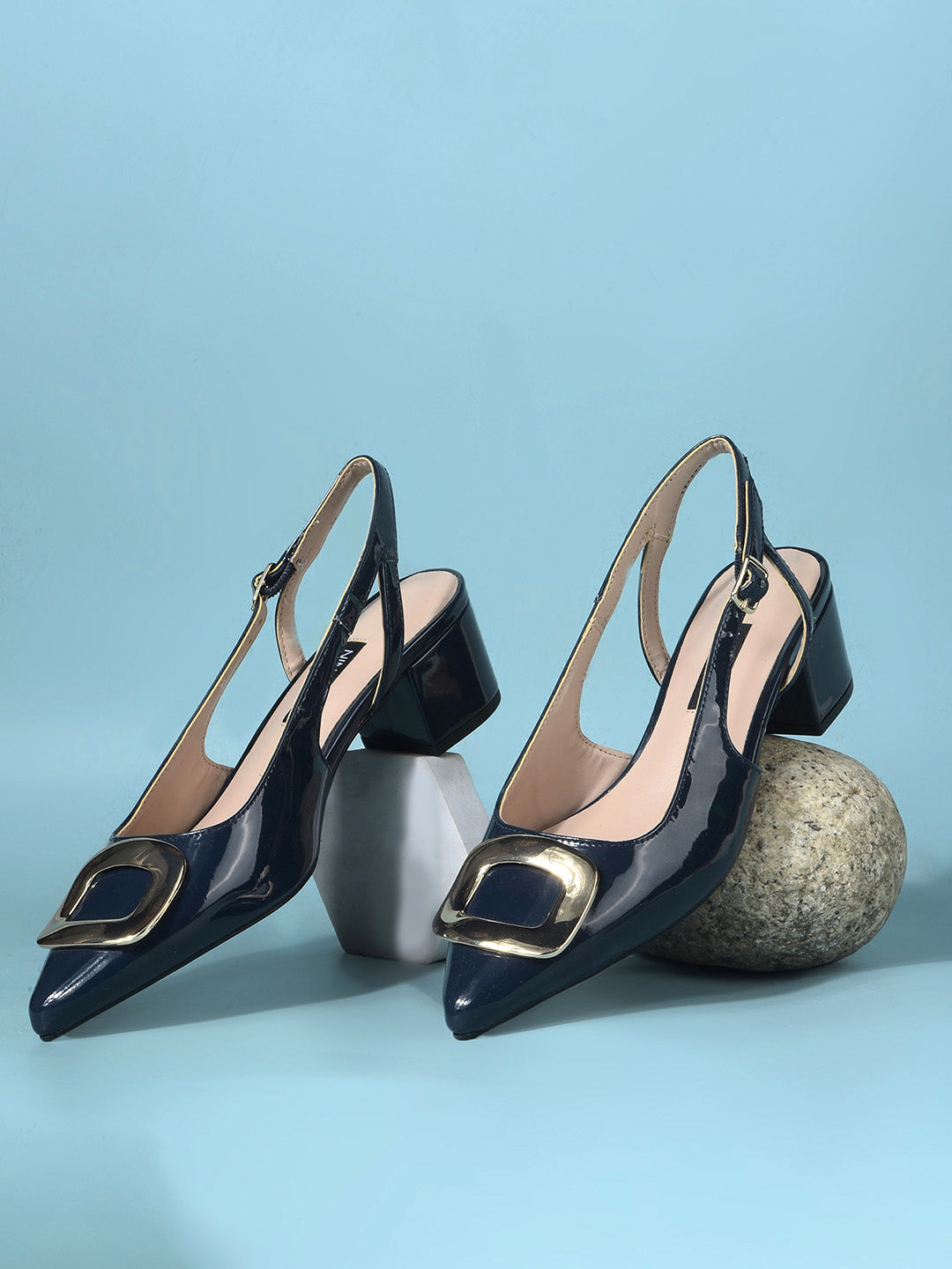 Nine West Women's Navy Block Heel Sandals - Navy