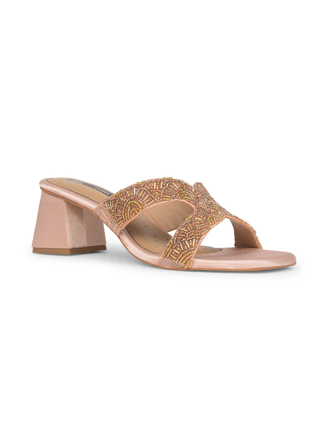 Bata Women Nude Block Heel Mule Sandal - Nude - View 1