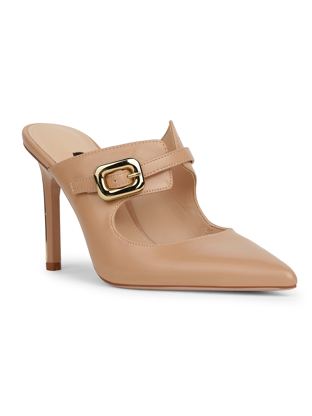 Nine West Women Pointed-Toe Stiletto Heel Mule Sandal - Nude - View 1