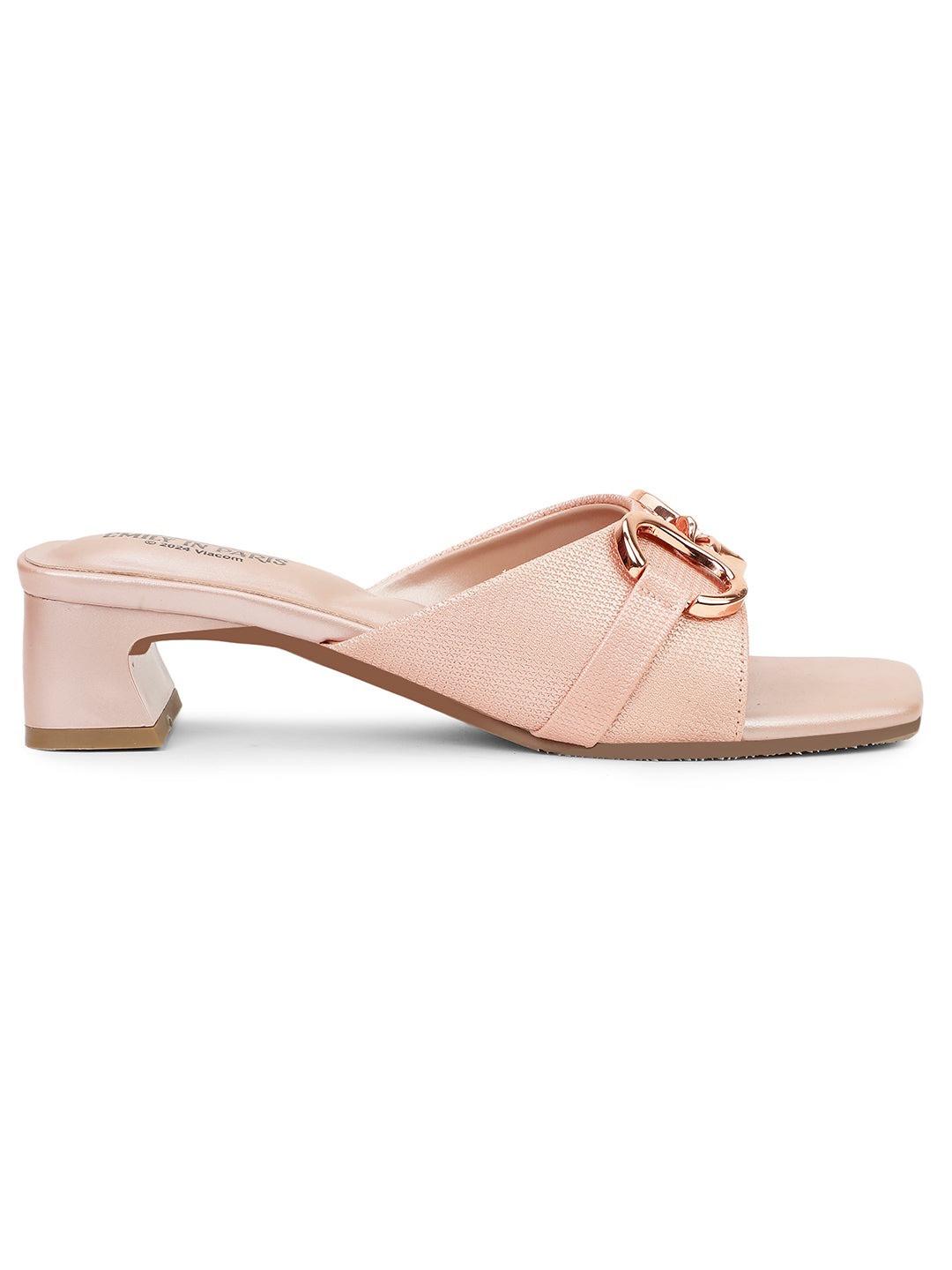 Bata Women Nude Block Heel Mule Sandal - Nude - View 2