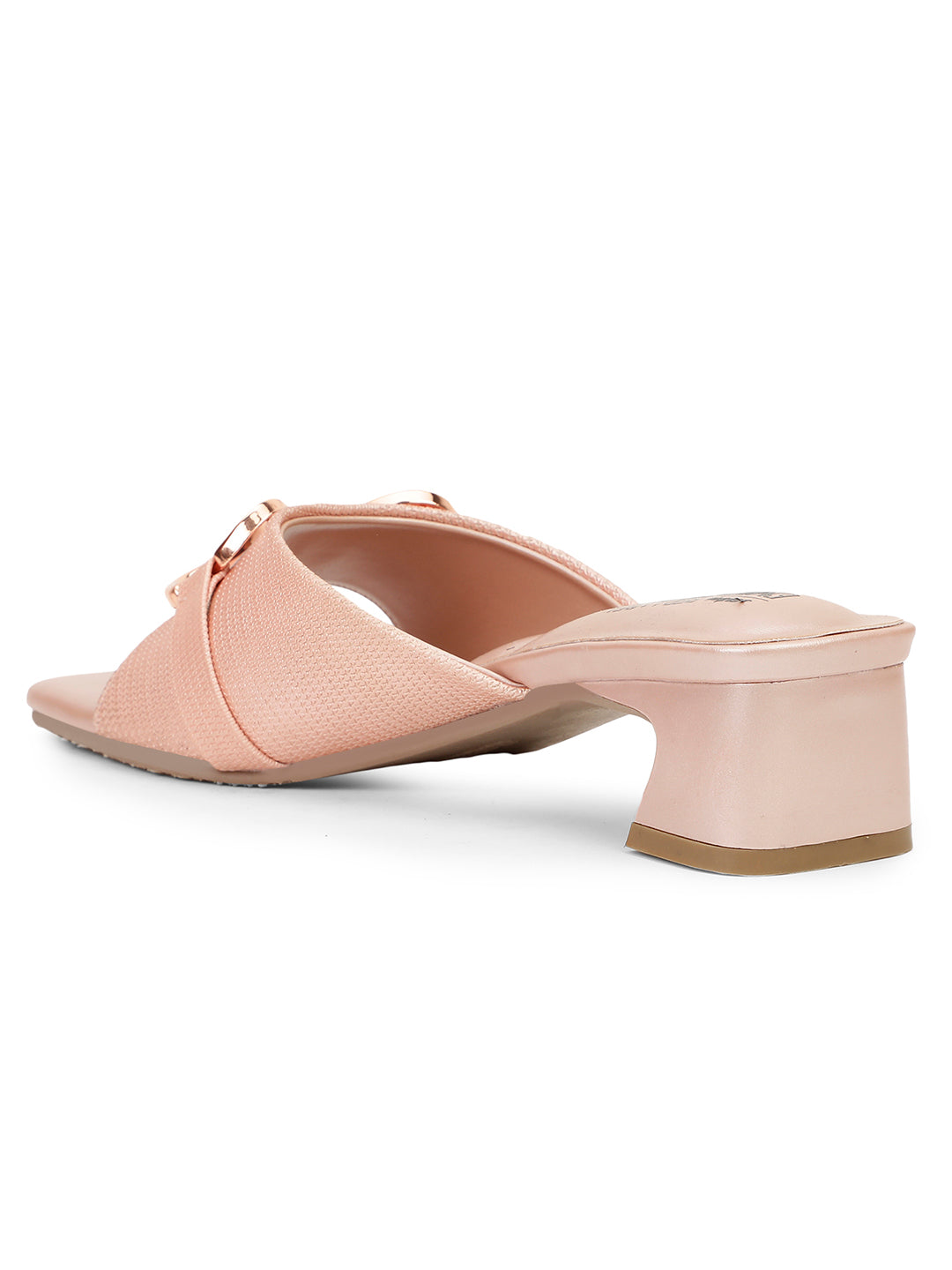 Bata Women Nude Block Heel Mule Sandal - Nude - View 3