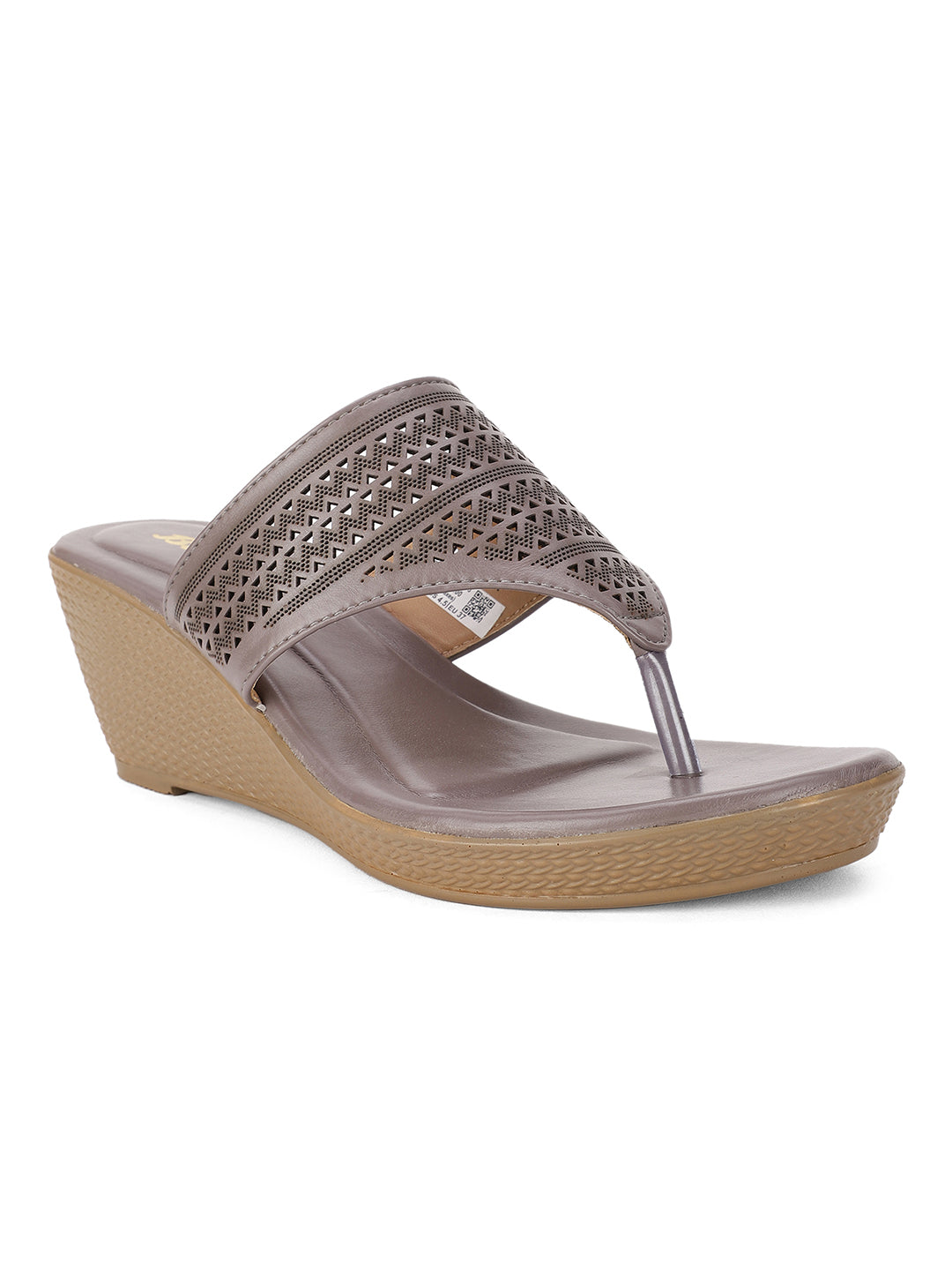 Bata Women Gunmetal Wedge Heel Thong Sandal - Gunmetal - View 1